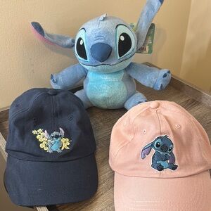 Stitch Plush Toy and Cap Set - Blue and Pink